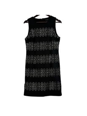 WHBM Black White Laser Cut Shift Dress 10